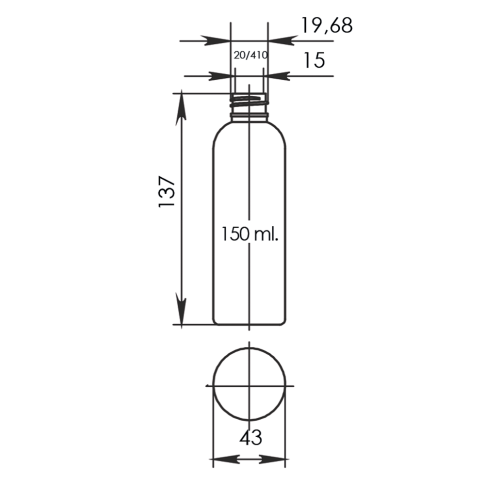 Флакон Ф.150/20-410/арт.01 "Глорія" (прозорий)