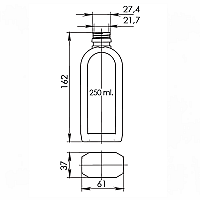 Флакон ФВП1-250/II (коричневий)
