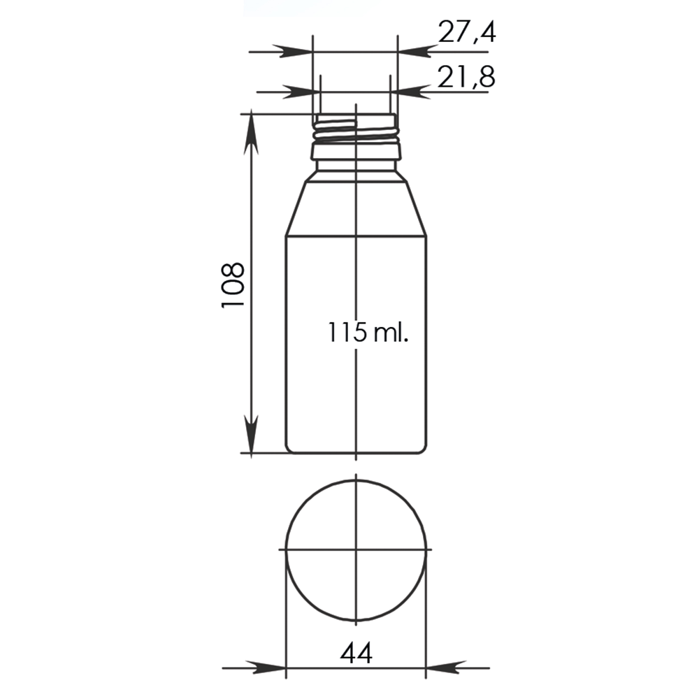Банка БВП-115 (/2, коричневий) (пластикові флакони 115 мл)