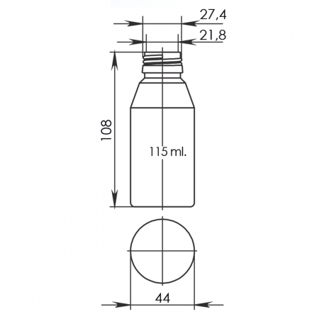 Банка БВП-115 (/2, коричневий) (пластикові флакони 115 мл)