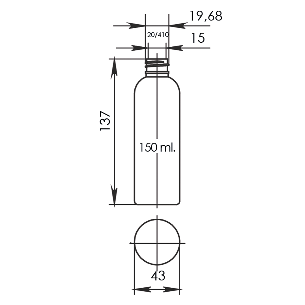 Флакон Ф.150/20-410/арт.01 "Глорія" (прозорий)