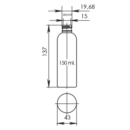 Флакон Ф.150/20-410/арт.01 "Глорія" (прозорий)