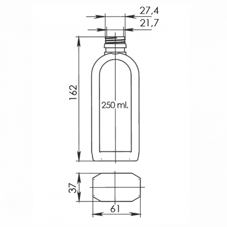 Флакон ФВП1-250/II (коричневий)