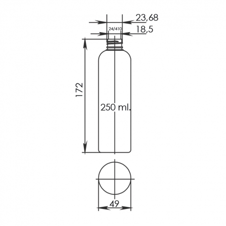 Флакон Ф.250/24-410/арт.03 "Глорія" (прозорий)