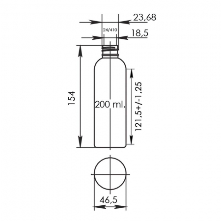 Флакон Ф.200/24-410/арт.034 "Глорія" (прозорий)